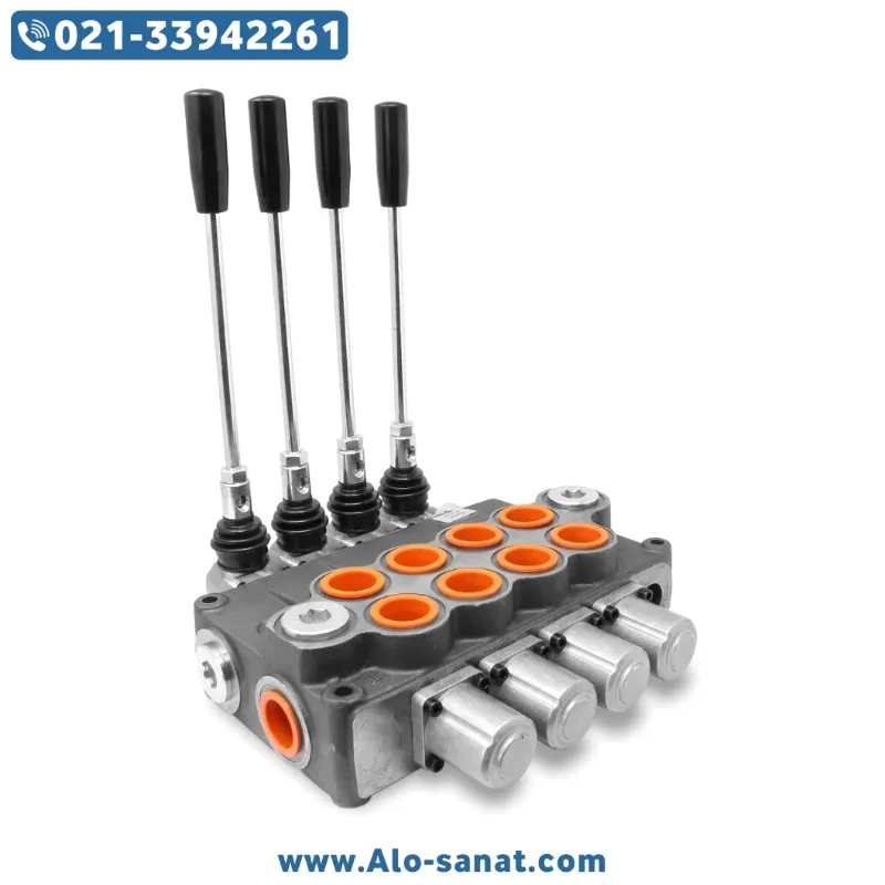 شیر هیدرولیک چهار دسته سایز 1/2