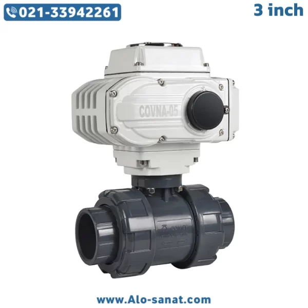 electric-actuator-3inch-upvc-valve شیر توپی UPVC موتوردار برقی 3 اینچ
