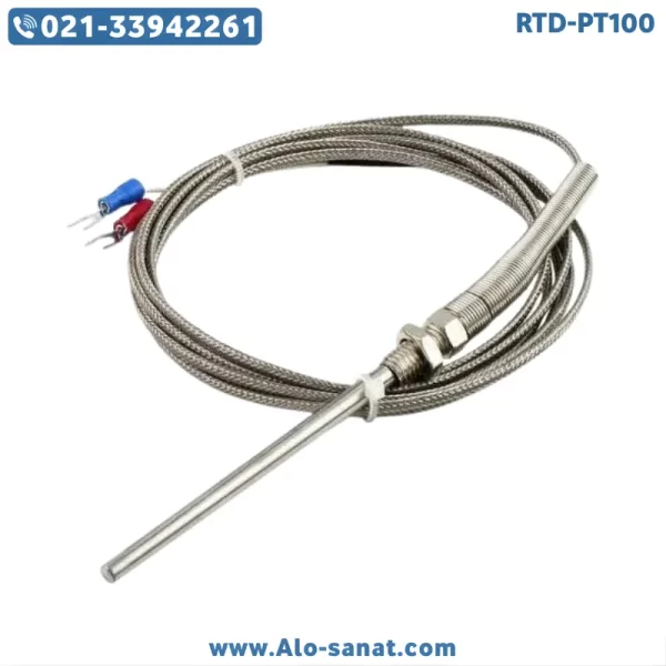 rtd-pt100-3mm-5cm-l-shape-shielded سنسور RTD-PT100 قطر ۳ میلیمتر طول ۵ سانتیمتر L شکل رابط شیلددار