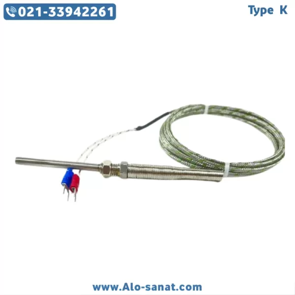 ترموکوپل Type K رزوه M8 غلاف ۱۰ سانتیمتری