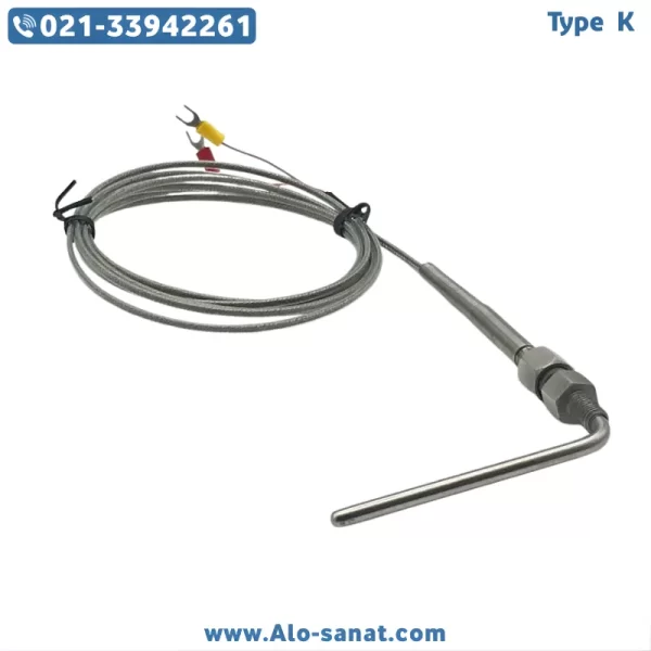 ترموکوپل Type K دارای ساپورت ۳۰ سانتیمتر L شکل ترموکوپل Type K دارای ساپورت ۳۰ سانتیمتر L شکل