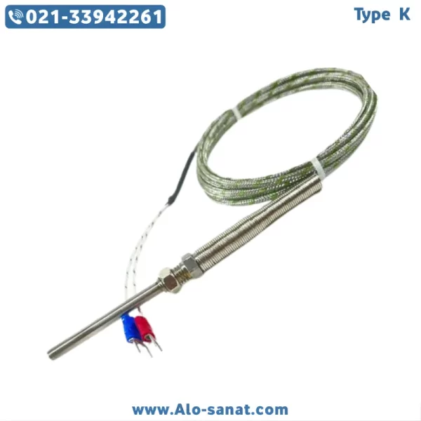 ترموکوپل Type K رزوه M8 غلاف ۵ سانتیمتری