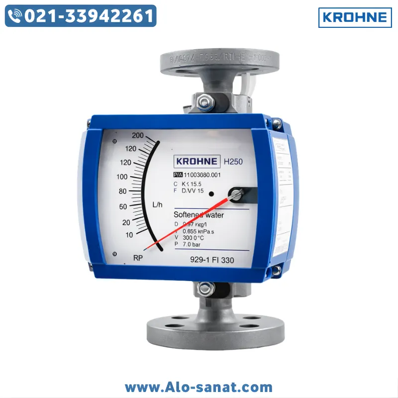 فلومتر روتامتری کرونه H250 رنج 100 لیتر بر ساعت 1.1/2
